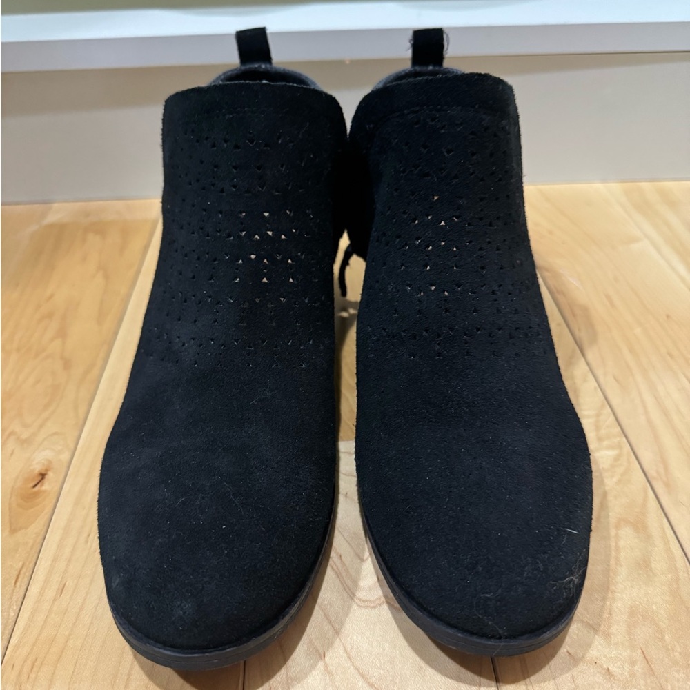Toms Black Suede Ankle Booties